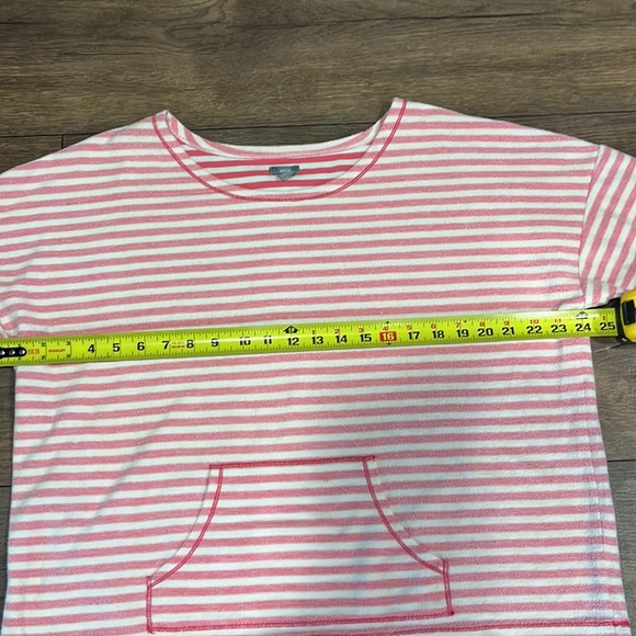 Aerie terry cloth inside out pink and white stripe sweater size large - Picture 7 of 8